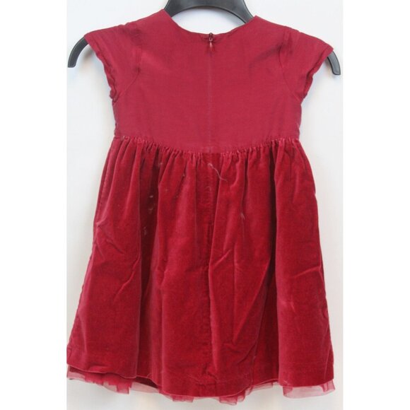 2003 Gymboree Holiday Magic Red Silk Dress sz 4 Red Bow Velvet Lined Winter - Picture 4 of 7